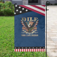 Funny 4th Of July DILF Damn I Love Freedom Garden Flag Bald Eagle American Flag