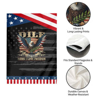 Funny 4th Of July DILF Damn I Love Freedom Garden Flag Bald Eagle American Flag