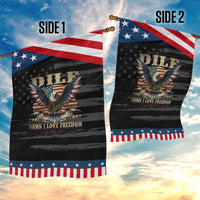 Funny 4th Of July DILF Damn I Love Freedom Garden Flag Bald Eagle American Flag