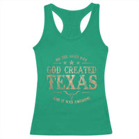 Funny On The Eight Day God Created Texas And It Was Awesome Racerback Tank Top American Texan - Wonder Print Shop