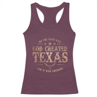 Funny On The Eight Day God Created Texas And It Was Awesome Racerback Tank Top American Texan - Wonder Print Shop