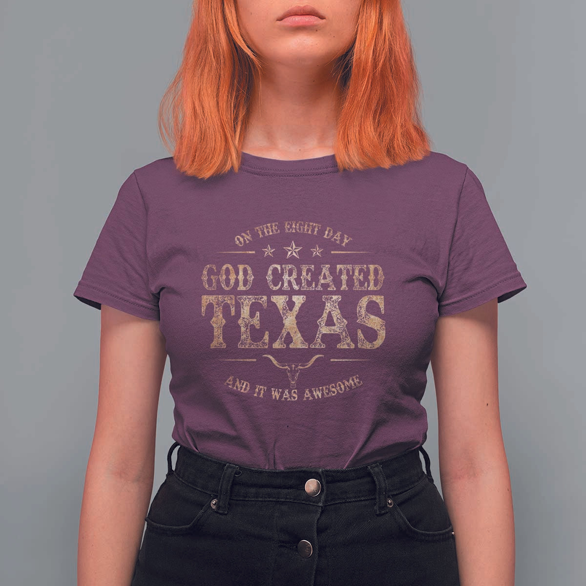 Funny On The Eight Day God Created Texas And It Was Awesome T Shirt For Women American Texan - Wonder Print Shop