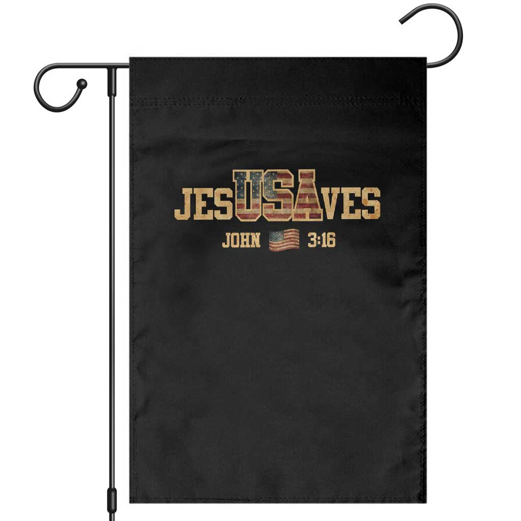 Funny Jesus Saves USA John 3 16 Garden Flag Christian 4th Of July Bible Verse - Wonder Print Shop