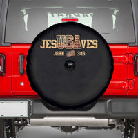 Funny Jesus Saves USA John 3 16 Spare Tire Cover Christian 4th Of July Bible Verse - Wonder Print Shop