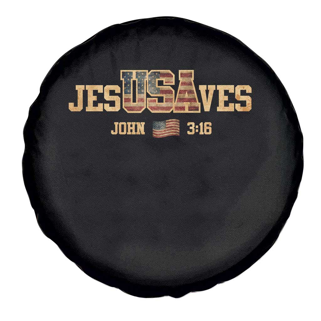 Funny Jesus Saves USA John 3 16 Spare Tire Cover Christian 4th Of July Bible Verse - Wonder Print Shop