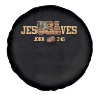 Funny Jesus Saves USA John 3 16 Spare Tire Cover Christian 4th Of July Bible Verse - Wonder Print Shop