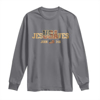 Funny Jesus Saves USA John 3 16 Long Sleeve Shirt Christian 4th Of July Bible Verse - Wonder Print Shop