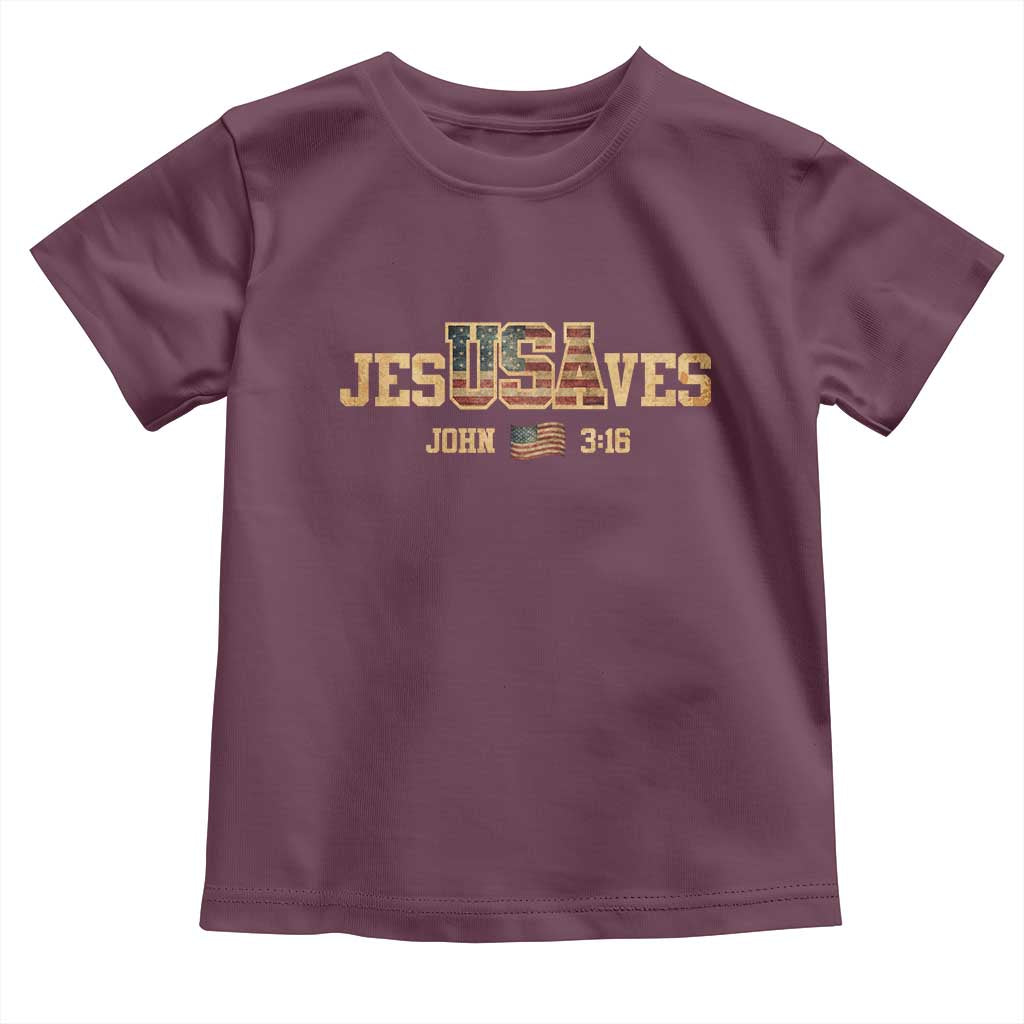 Funny Jesus Saves USA John 3 16 Toddler T Shirt Christian 4th Of July Bible Verse - Wonder Print Shop