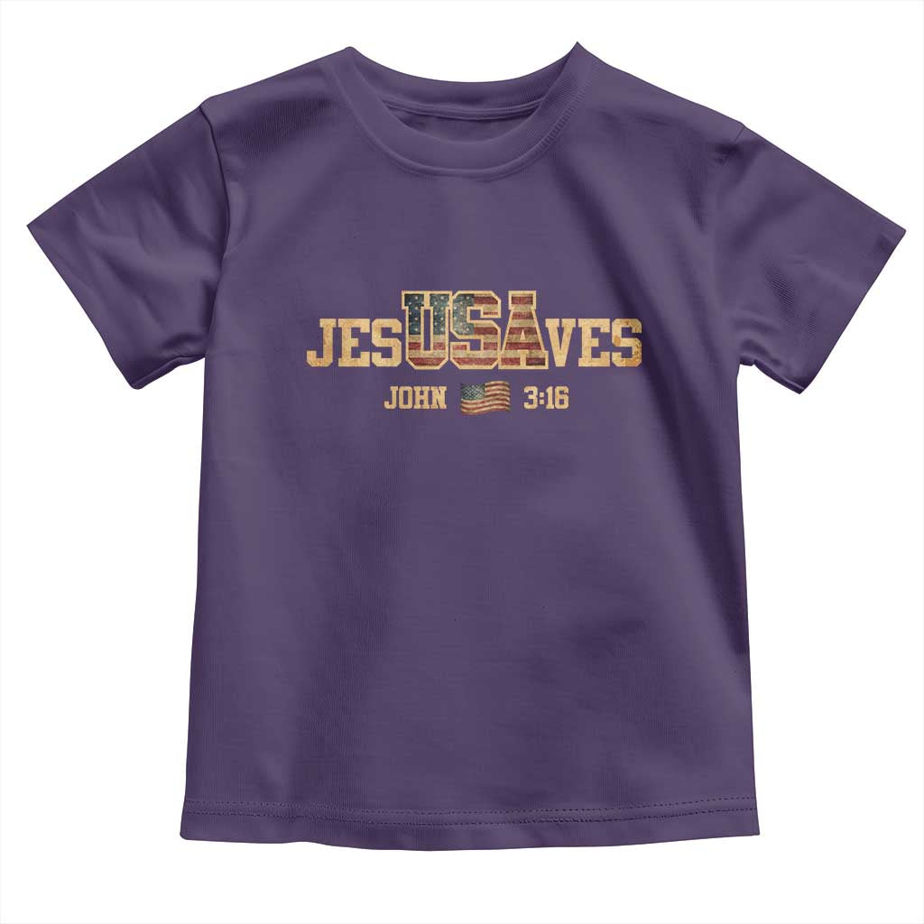 Funny Jesus Saves USA John 3 16 Toddler T Shirt Christian 4th Of July Bible Verse - Wonder Print Shop