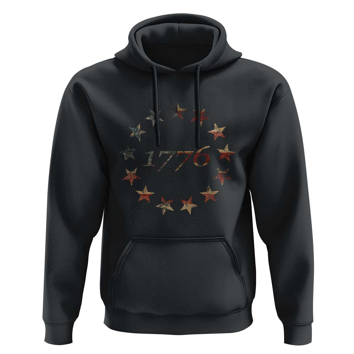 13 Star Flag Betsy Ross Distressed American Flag 1776 USA Hoodie 4th Of July - Wonder Print Shop