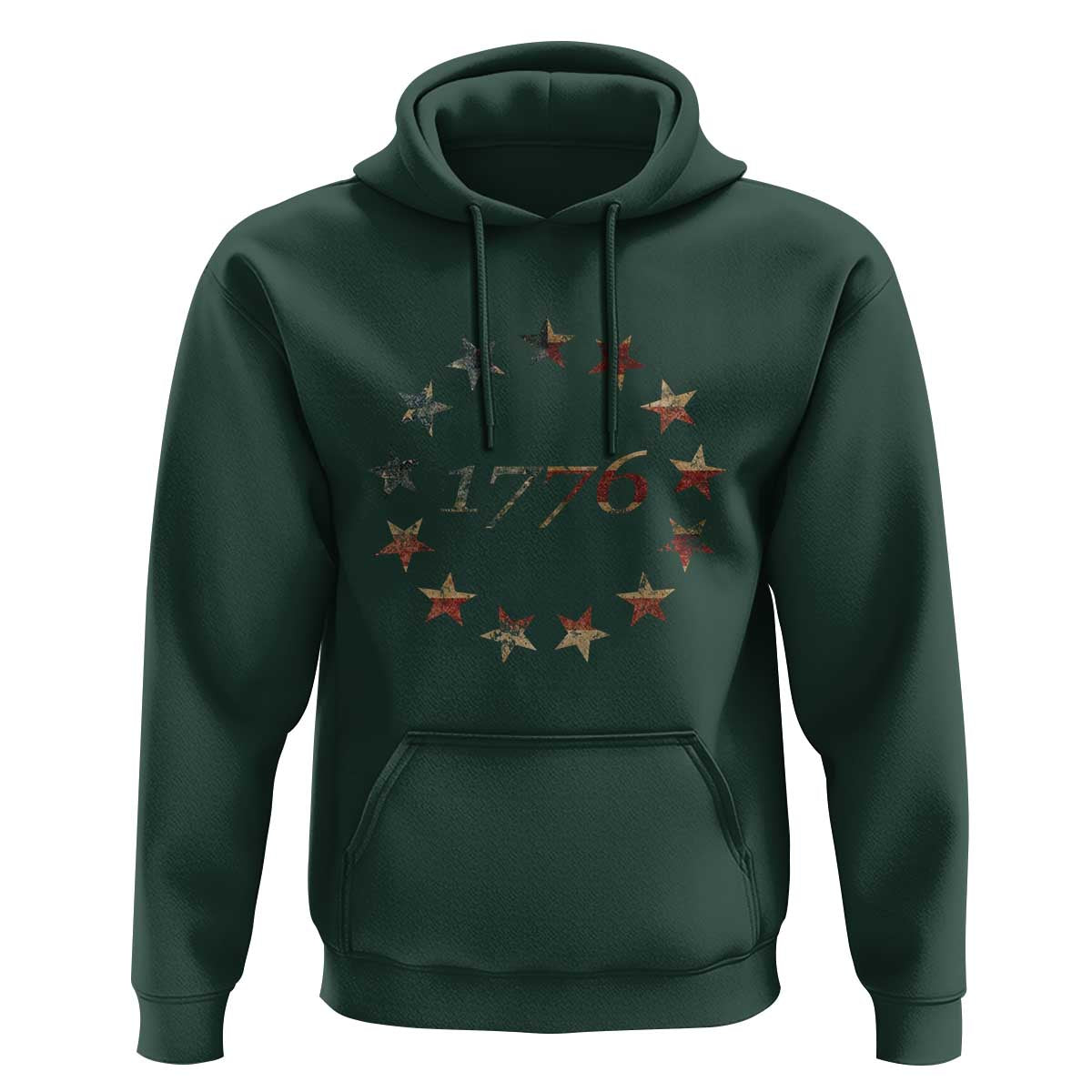 13 Star Flag Betsy Ross Distressed American Flag 1776 USA Hoodie 4th Of July - Wonder Print Shop