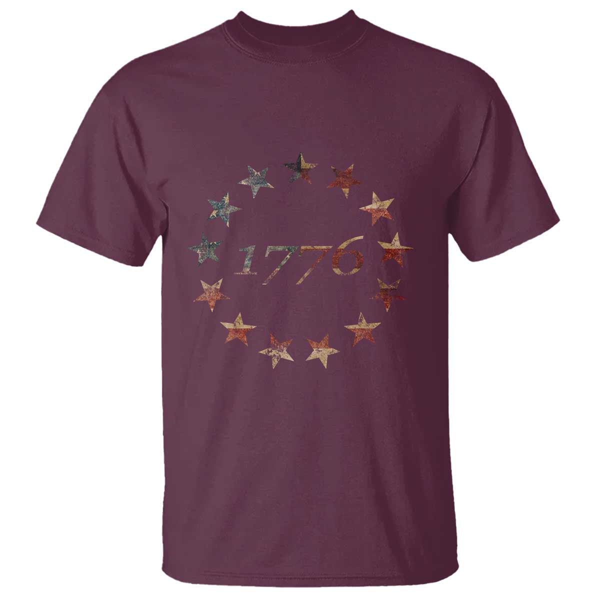 13 Star Flag Betsy Ross Distressed American Flag 1776 USA T Shirt 4th Of July - Wonder Print Shop