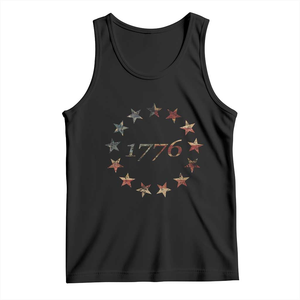 13 Star Flag Betsy Ross Distressed American Flag 1776 USA Tank Top 4th Of July - Wonder Print Shop