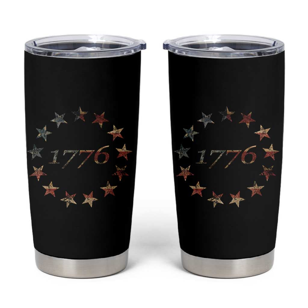 13 Star Flag Betsy Ross Distressed American Flag 1776 USA Tumbler Cup 4th Of July - Wonder Print Shop