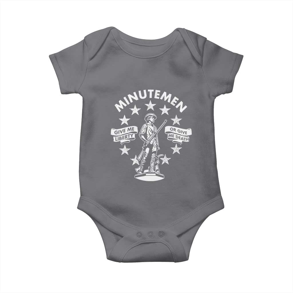 Minutemen Give Me Liberty Or Give Me Death Baby Onesie US History - Wonder Print Shop