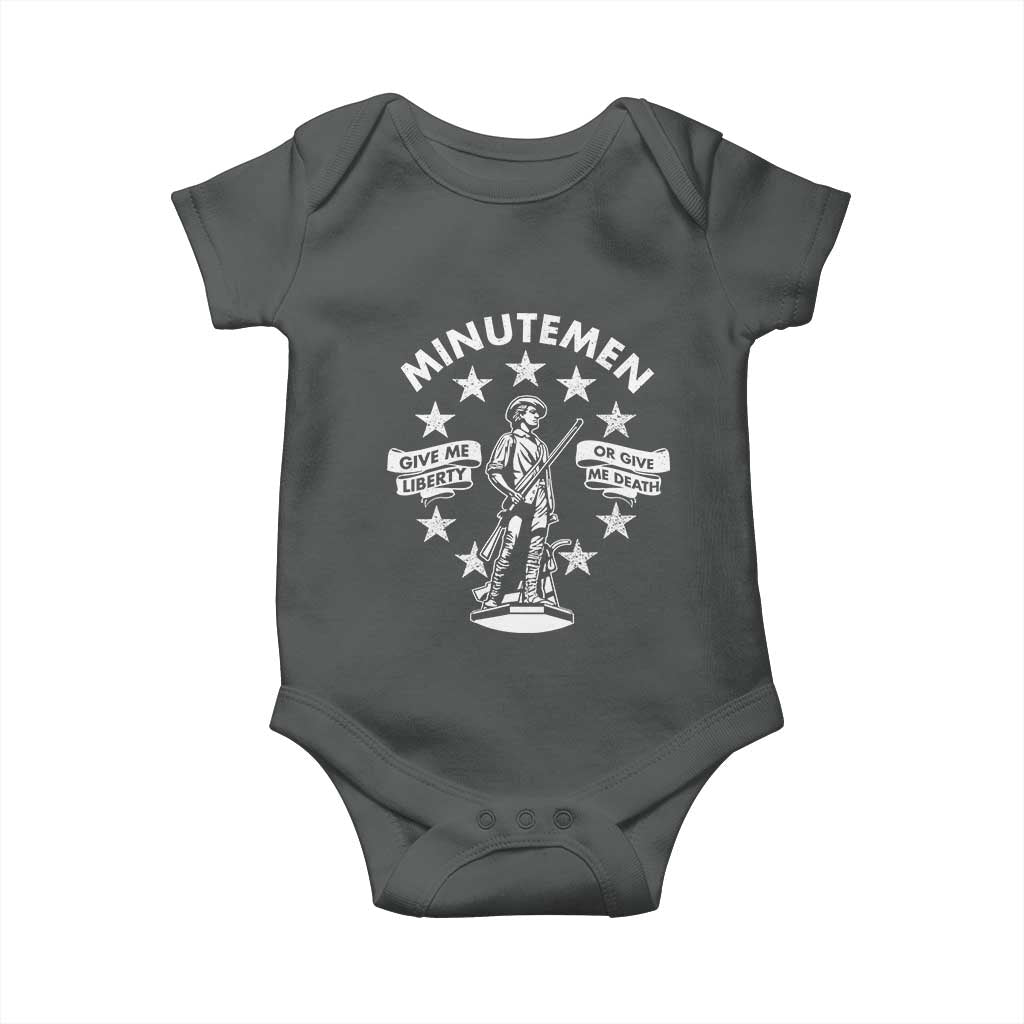 Minutemen Give Me Liberty Or Give Me Death Baby Onesie US History - Wonder Print Shop