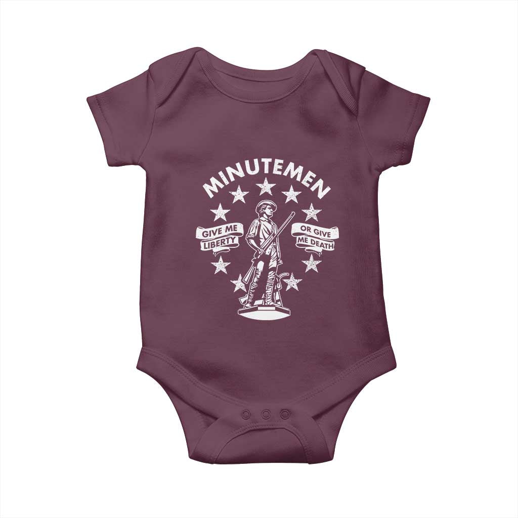 Minutemen Give Me Liberty Or Give Me Death Baby Onesie US History - Wonder Print Shop