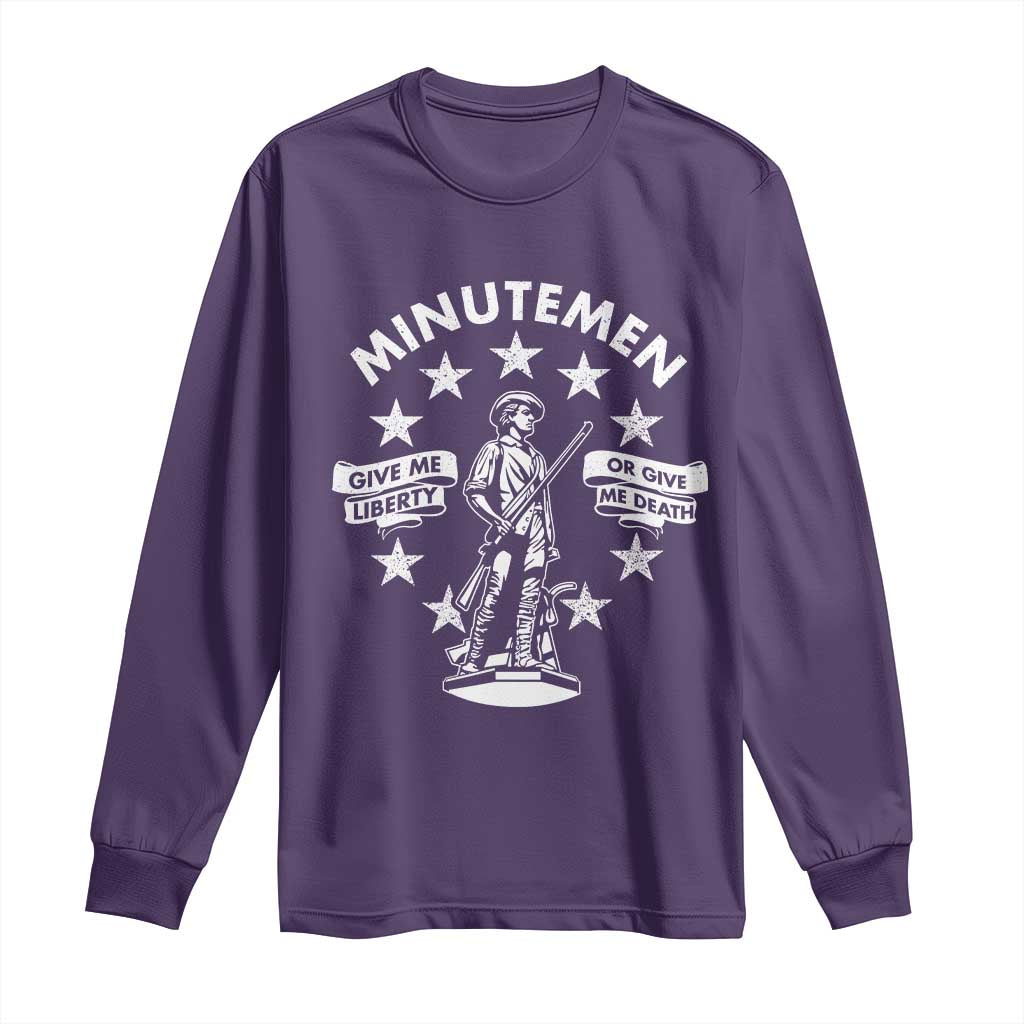 Minutemen Give Me Liberty Or Give Me Death Long Sleeve Shirt US History - Wonder Print Shop