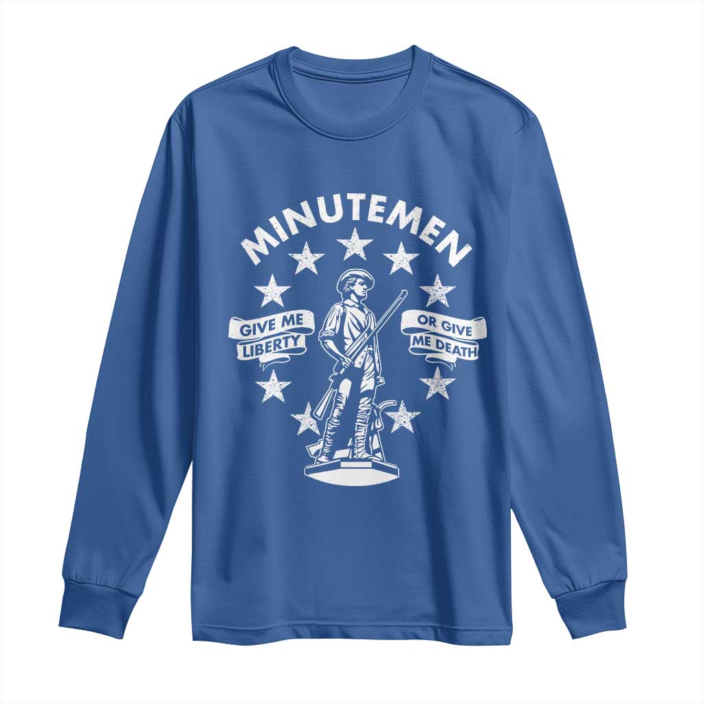 Minutemen Give Me Liberty Or Give Me Death Long Sleeve Shirt US History - Wonder Print Shop