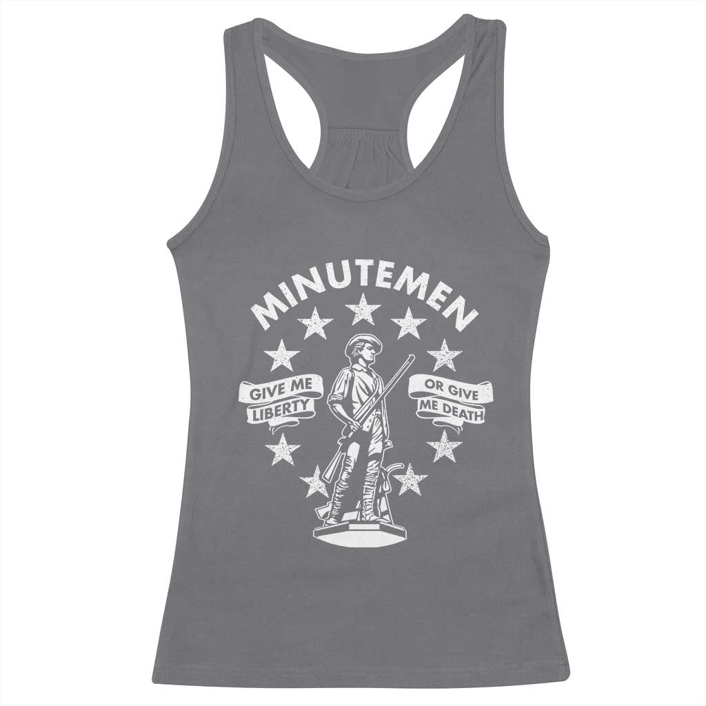 Minutemen Give Me Liberty Or Give Me Death Racerback Tank Top US History - Wonder Print Shop