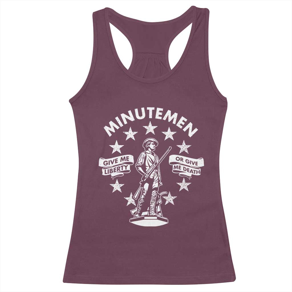 Minutemen Give Me Liberty Or Give Me Death Racerback Tank Top US History - Wonder Print Shop