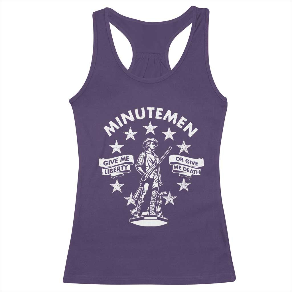 Minutemen Give Me Liberty Or Give Me Death Racerback Tank Top US History - Wonder Print Shop
