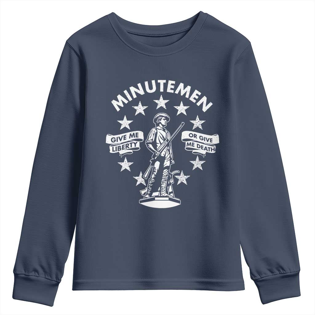 Minutemen Give Me Liberty Or Give Me Death Youth Sweatshirt US History - Wonder Print Shop