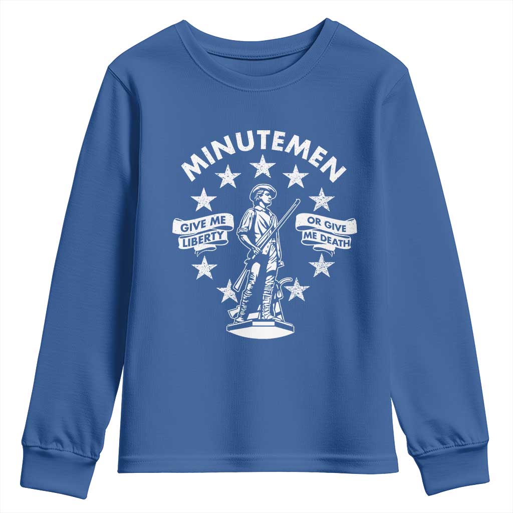 Minutemen Give Me Liberty Or Give Me Death Youth Sweatshirt US History - Wonder Print Shop