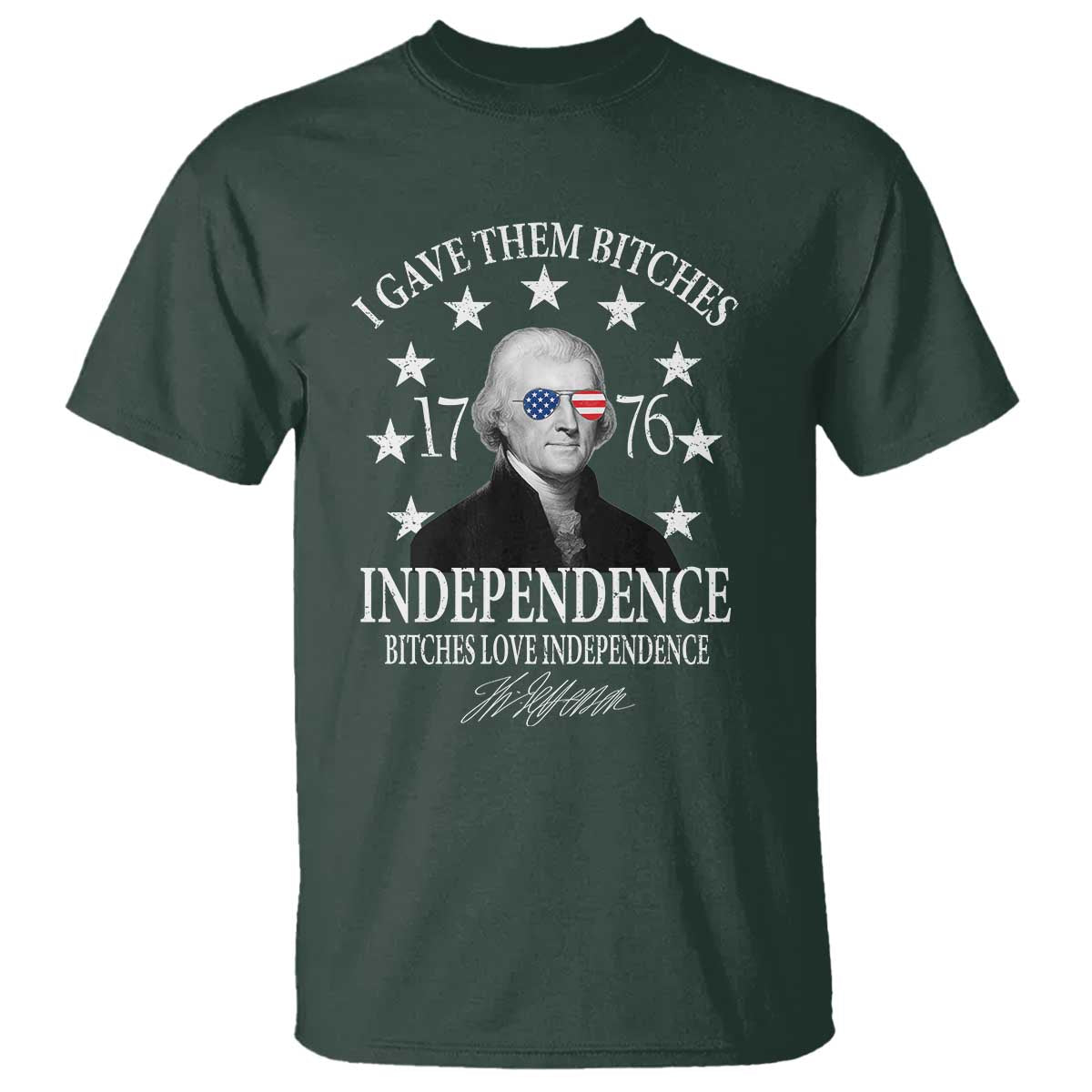 Funny I Gave Them Bitches 1776 Independence Bitches Love Independence T Shirt Thomas Jefferson - Wonder Print Shop
