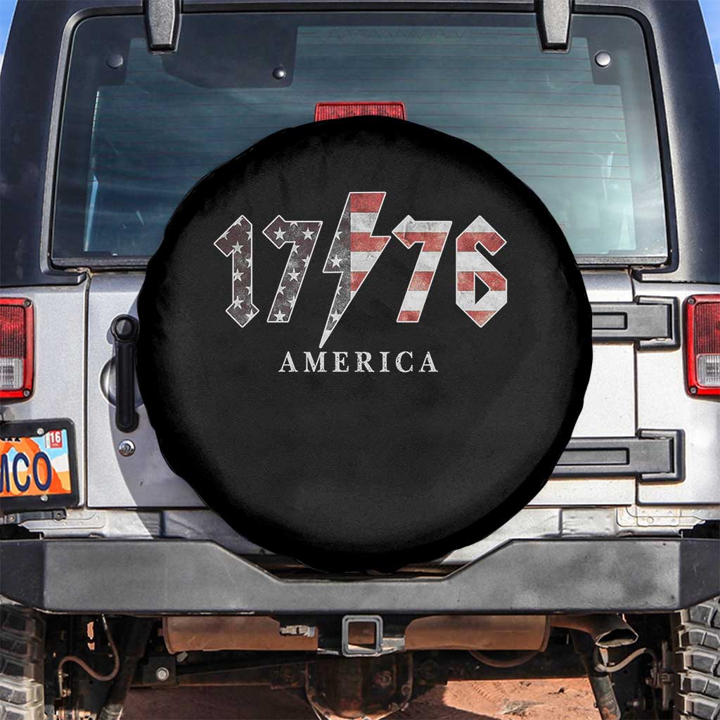 Patriotic 4th Of July 1776 America Classic Rock Spare Tire Cover Vintage American Flag