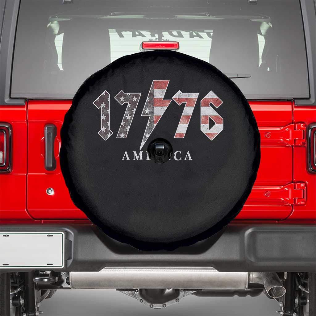 Patriotic 4th Of July 1776 America Classic Rock Spare Tire Cover Vintage American Flag