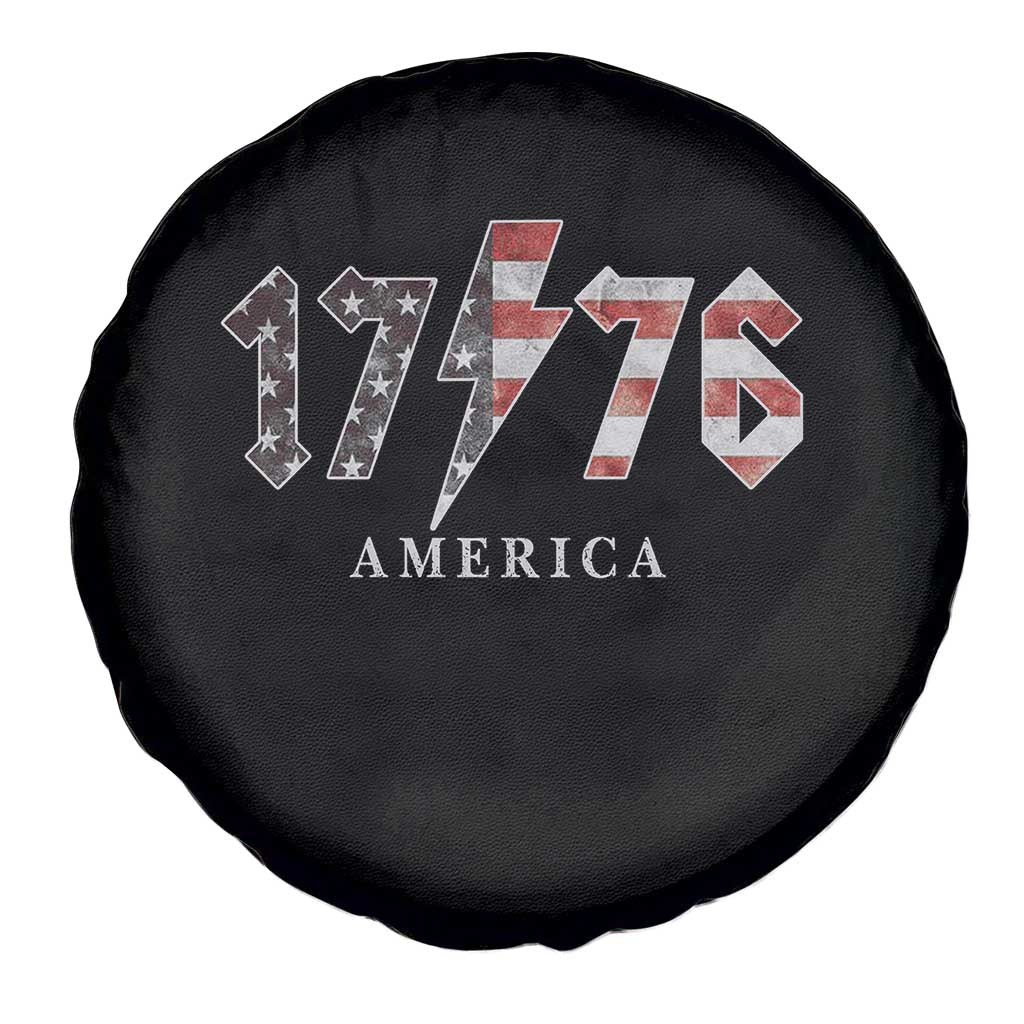 Patriotic 4th Of July 1776 America Classic Rock Spare Tire Cover Vintage American Flag