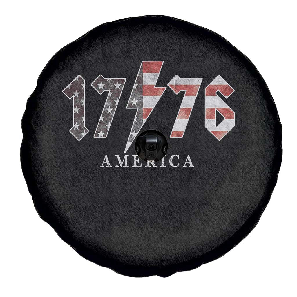 Patriotic 4th Of July 1776 America Classic Rock Spare Tire Cover Vintage American Flag