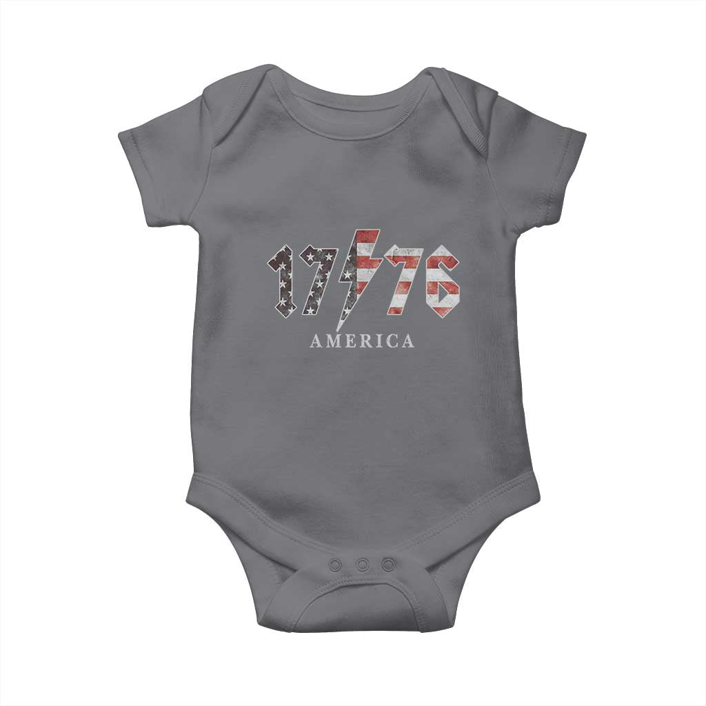 Patriotic 4th Of July 1776 America Classic Rock Baby Onesie Vintage American Flag