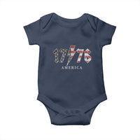 Patriotic 4th Of July 1776 America Classic Rock Baby Onesie Vintage American Flag
