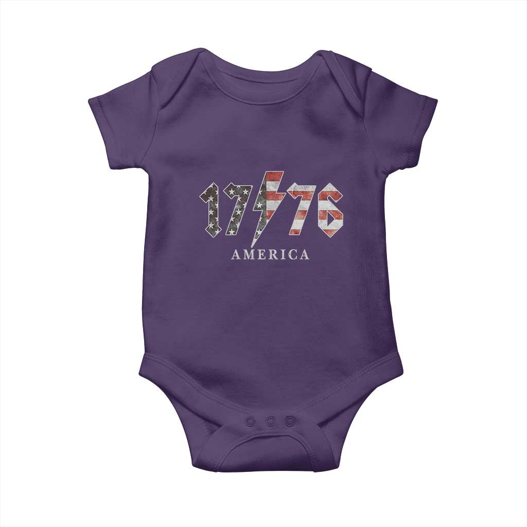 Patriotic 4th Of July 1776 America Classic Rock Baby Onesie Vintage American Flag