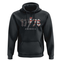 Patriotic 4th Of July 1776 America Classic Rock Hoodie Vintage American Flag