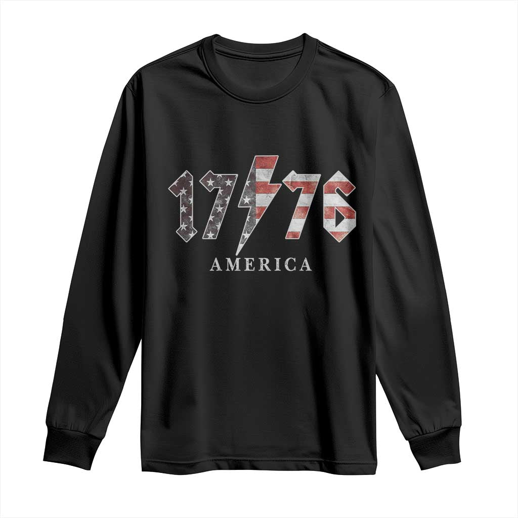 Patriotic 4th Of July 1776 America Classic Rock Long Sleeve Shirt Vintage American Flag