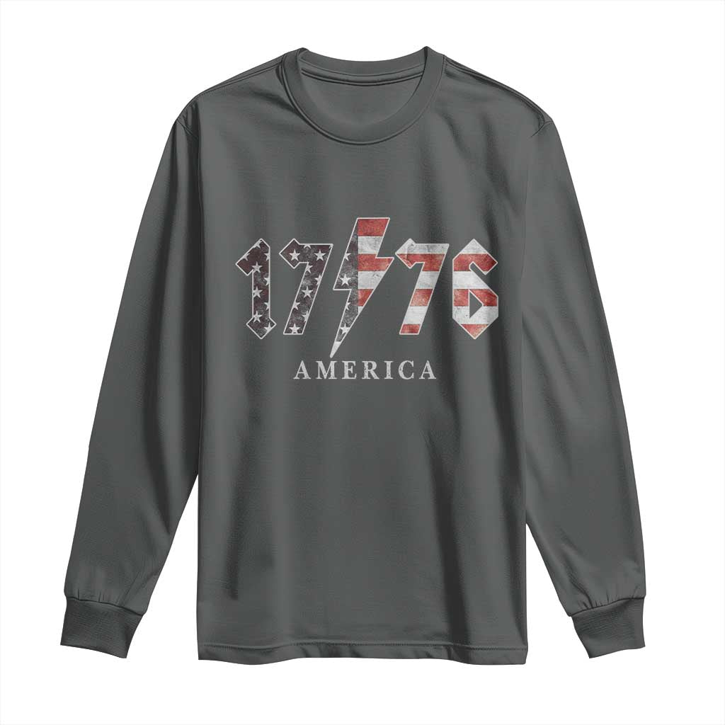 Patriotic 4th Of July 1776 America Classic Rock Long Sleeve Shirt Vintage American Flag
