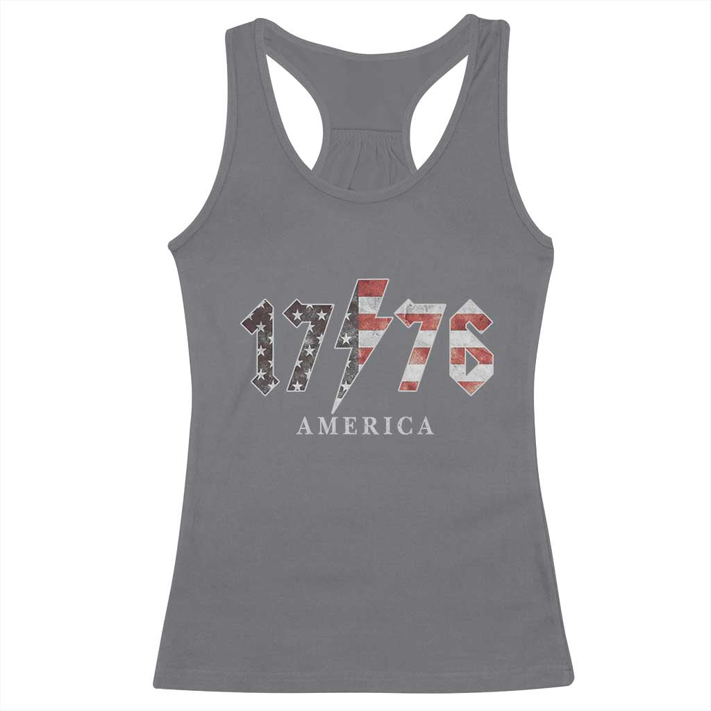 Patriotic 4th Of July 1776 America Classic Rock Racerback Tank Top Vintage American Flag