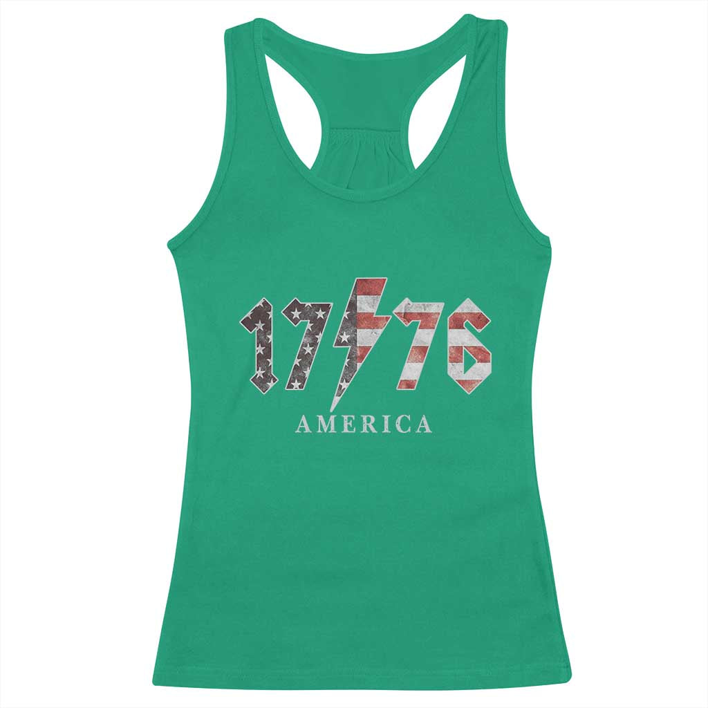 Patriotic 4th Of July 1776 America Classic Rock Racerback Tank Top Vintage American Flag