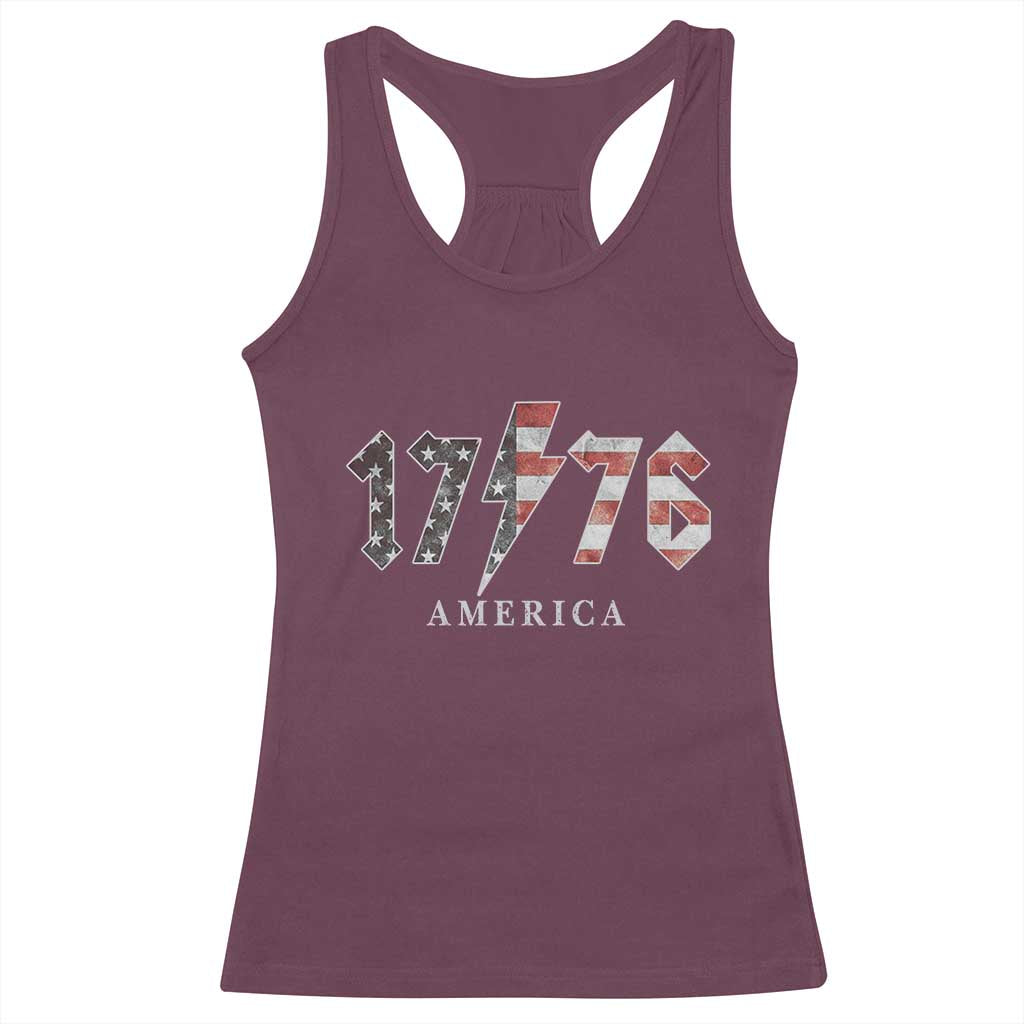 Patriotic 4th Of July 1776 America Classic Rock Racerback Tank Top Vintage American Flag