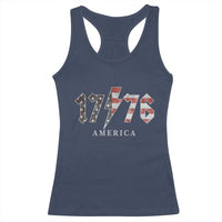 Patriotic 4th Of July 1776 America Classic Rock Racerback Tank Top Vintage American Flag