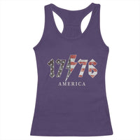 Patriotic 4th Of July 1776 America Classic Rock Racerback Tank Top Vintage American Flag