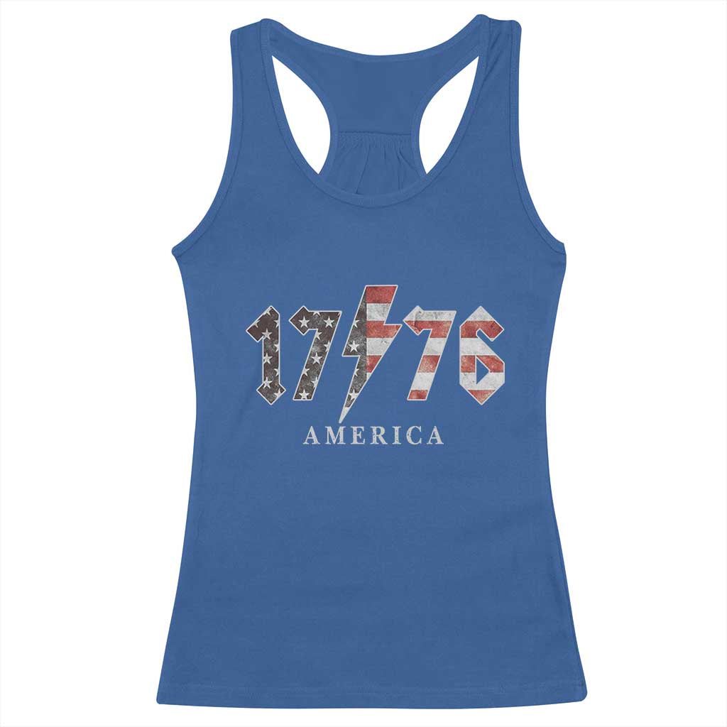 Patriotic 4th Of July 1776 America Classic Rock Racerback Tank Top Vintage American Flag