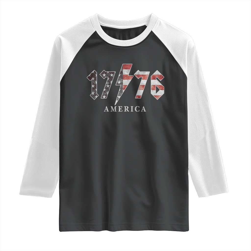Patriotic 4th Of July 1776 America Classic Rock Raglan Shirt Vintage American Flag