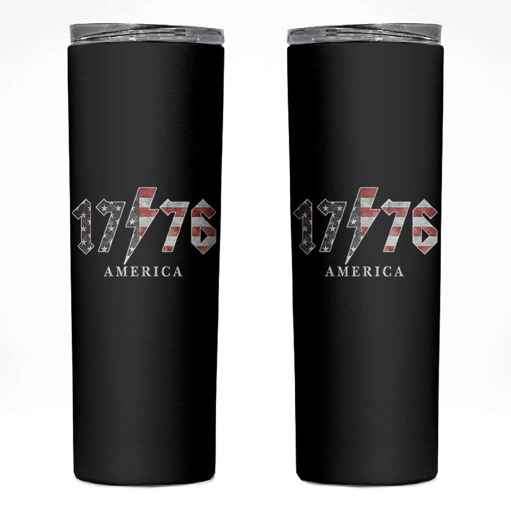 Patriotic 4th Of July 1776 America Classic Rock Skinny Tumbler Vintage American Flag