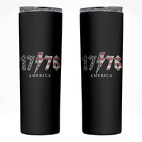 Patriotic 4th Of July 1776 America Classic Rock Skinny Tumbler Vintage American Flag
