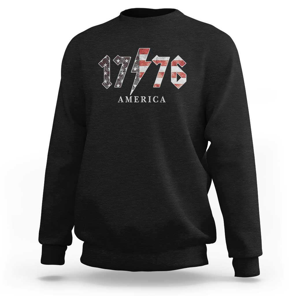 Patriotic 4th Of July 1776 America Classic Rock Sweatshirt Vintage American Flag