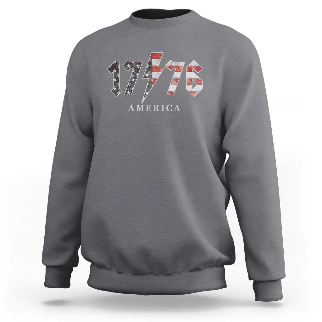 Patriotic 4th Of July 1776 America Classic Rock Sweatshirt Vintage American Flag
